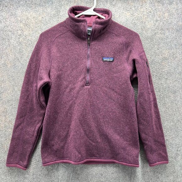 Patagonia Sweater Women Small Burgundy Half Zip Fleece Better Pullover 25618 - Picture 1 of 13